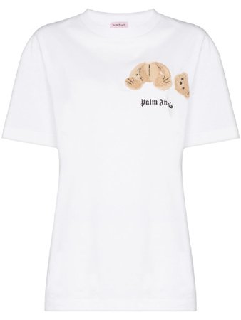 PALM ANGELS Kill The Bear Printed T-shirt In White