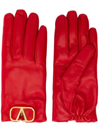 Red Valentino Garavani VLOGO gloves - Farfetch