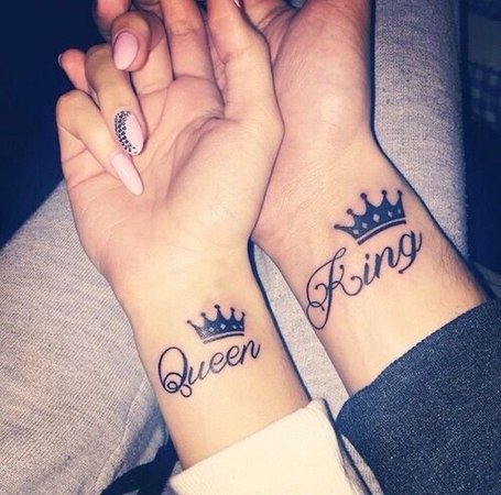 king and queen matching tattoo