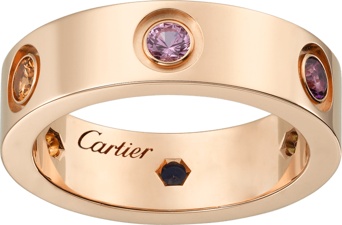 CRB4087800 - LOVE ring - Pink gold, sapphires, garnets, amethyst - Cartier