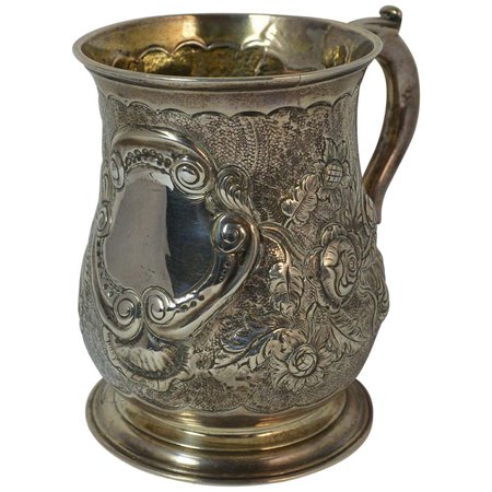 1755 Georgian English Silver Mug Tankard Cup at 1stDibs
