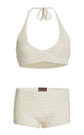 ALBUS LUMEN, Crochet Knit Bikini Set