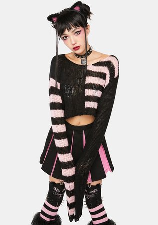 Sweet State Of Ruin Cropped Sweater – Dolls Kill