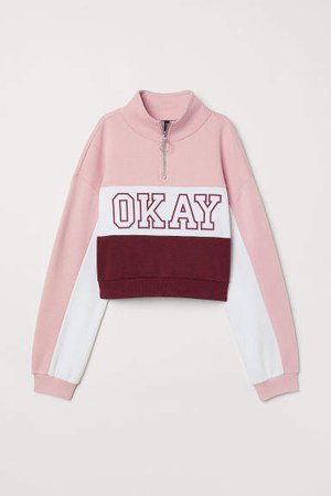 H&M+ Sweatshirt with Collar - Pink