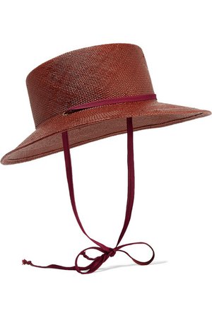 CLYDE | Telescope grosgrain-trimmed straw hat | NET-A-PORTER.COM