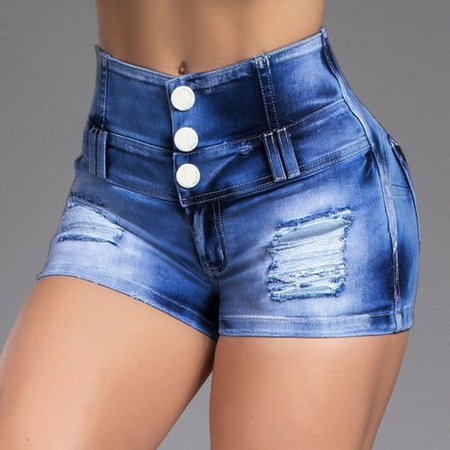Fashion Jeans Shorts Summer Casual High Waist Ripped Jeans Female Denim Pants Button Buckle | Wish