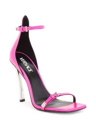 Shop Versace La Vacanza 110MM Leather Square-Toe Sandals | Saks Fifth Avenue