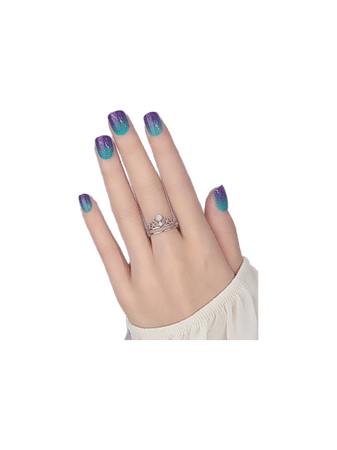 purple teal manicure nails