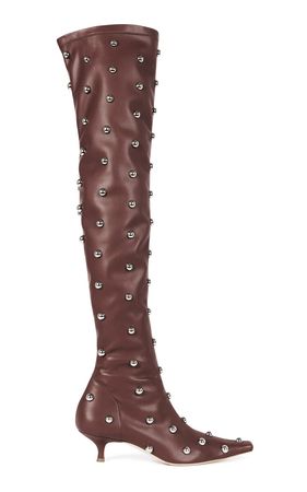 Veronica Borchie Over-The-Knee Studded Faux Stretch Leather Boots By A.w.a.k.e. Mode | Moda Operandi