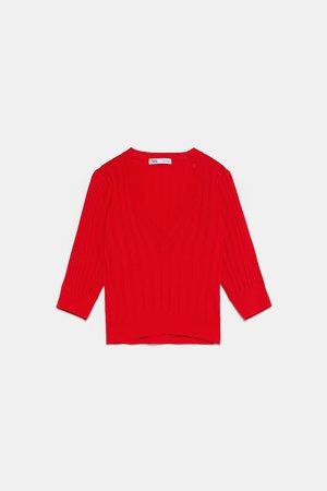 RIBBED KNIT TOP - BEST SELLERS-WOMAN | ZARA United States red