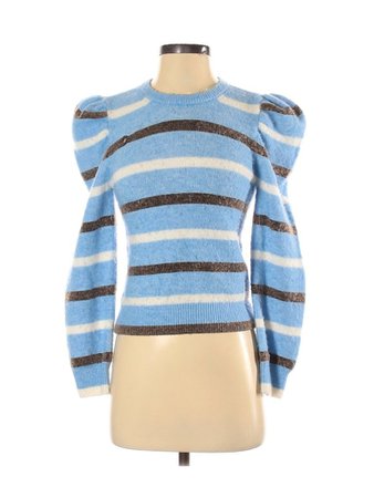 Derek Lam 10 Crosby Striped light Blue Puff Sleeve Striped Sweater Size S - 74% off | thredUP