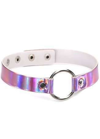 Holographic Circle Pendant Chokers – In Control Clothing