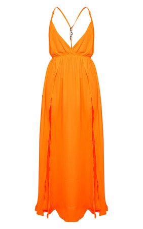 Orange Ring Detail Maxi Dress | PrettyLittleThing USA