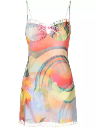 Fiorucci abstract-print Sheer Mini Dress - Farfetch