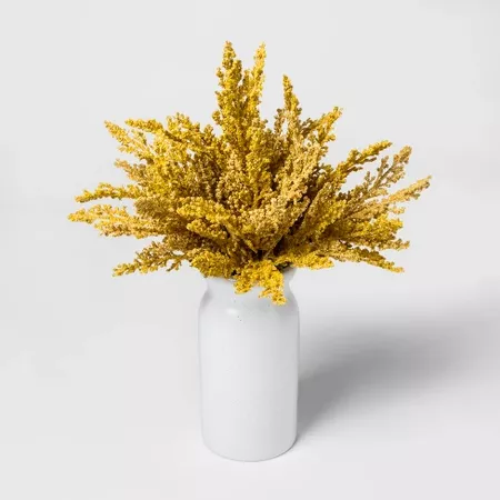 Faux Golden Rod in White Vase - Threshold : Target