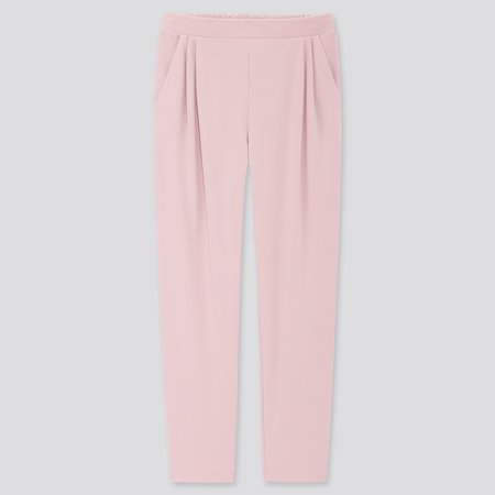 WOMEN CREPE JERSEY TAPERED PANTS | UNIQLO US pink