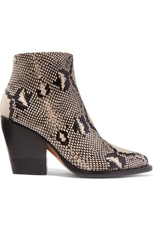 Chloé | Rylee snake-effect leather ankle boots | NET-A-PORTER.COM
