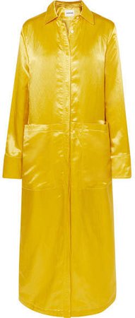 Satin Maxi Dress - Yellow