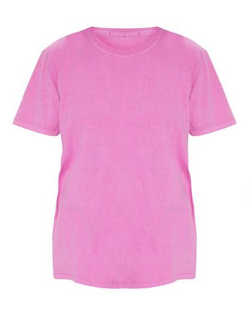 Neon Pink Washed Oversized T Shirt