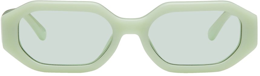 The Attico: Green Linda Farrow Edition Irene Sunglasses | SSENSE