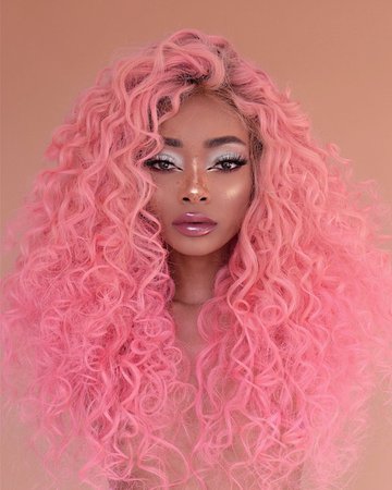 Blush Baby Curl / Pastel Pink Curly Bubble Gum Pink Temperhair Temper Wigs by Nyane Nyané Lebajoa – Temper ®