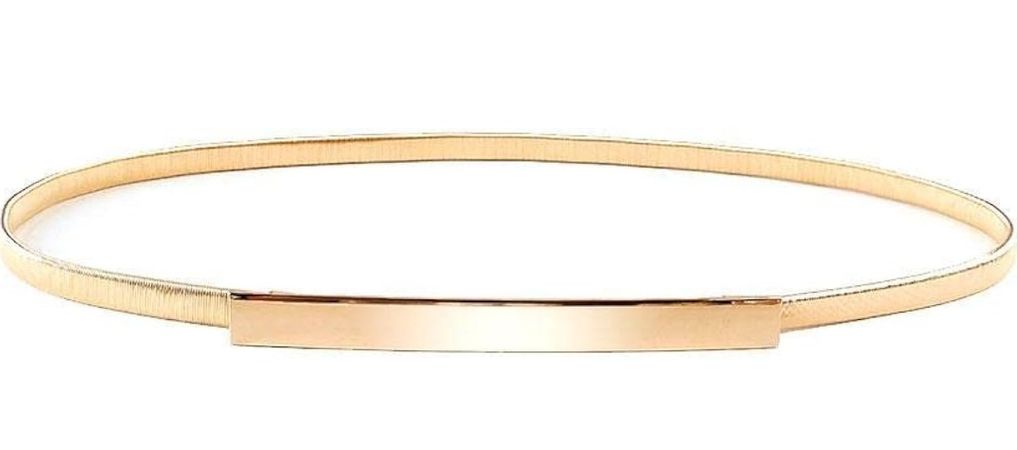 HARR | Thin Gold Belt with Rectangle Buckle