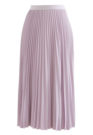 pink taube pleated midi skirt