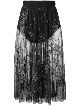 Amen embroidered sheer skirt $989 - Buy Online AW18 - Quick Shipping, Price