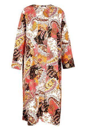 Plus Paisley Long Sleeve Maxi Kimono | boohoo