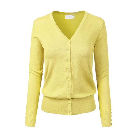 Made by Olivia Women's Classic Button Down Long Sleeve V-Neck Soft Knit Sweater Cardigan - Walmart.com