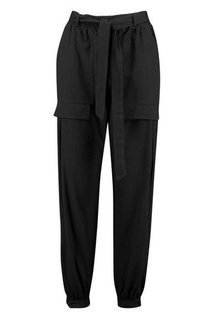 Pocket Front Belted Cargo Trouser | Boohoo