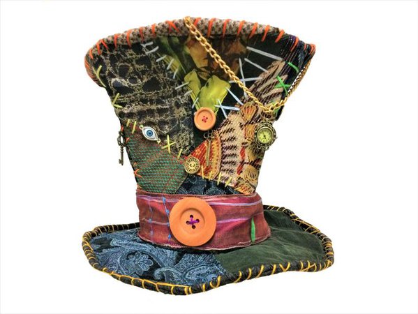 Mad Hatter hat. Top Hat. Burning man hat. Custom patchwork. | Etsy