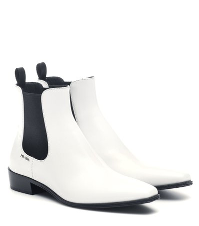 Leather Ankle Boots - Prada | mytheresa