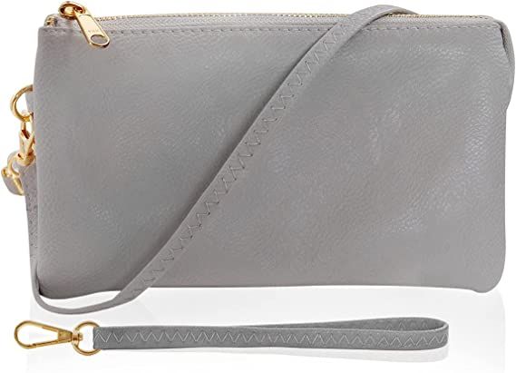 Amazon.com: Humble Chic Vegan Leather Wristlet Wallets for Women, Phone Clutch or Small Purse Crossbody Bag, Includes Adjustable Shoulder and Wrist Straps, Dove Grey, Light Gray : Clothing, Shoes & Jewelry