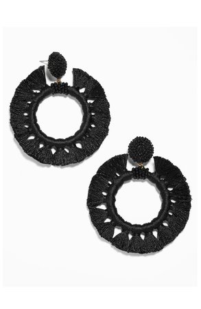 BaubleBar Adrita Beaded Tassel Hoop Earrings | Nordstrom
