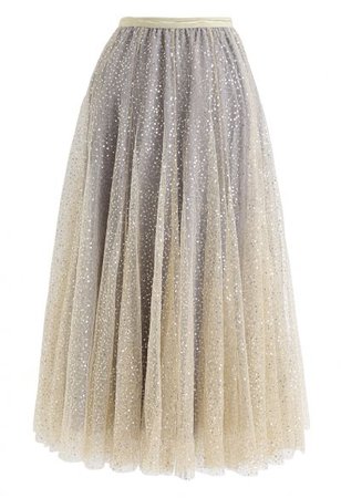 Chic Wish Cherished Memories Gradient Pleated Tulle Skirt in Grey - Retro, Indie and Unique Fashion