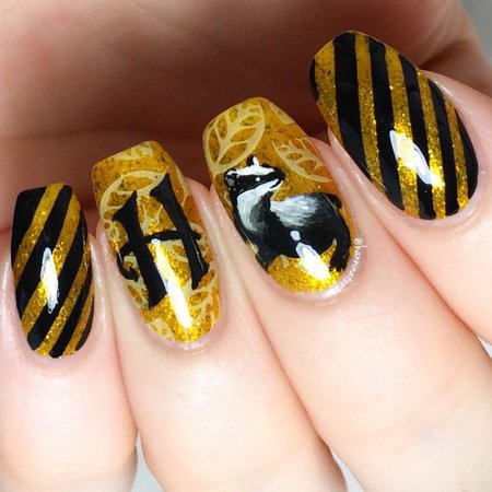 hufflepuff nails