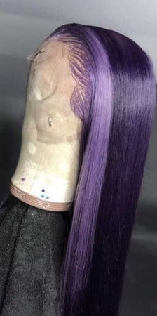 purple straight lace wig