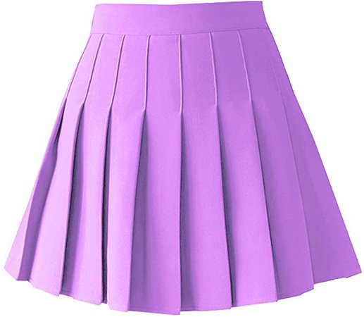 TONCHENGSD Women's High Waist Pleated Mini Skirt Skater Tennis Skirt (Purple, M) at Amazon Women’s Clothing store