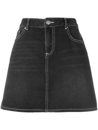 Ganni A-line denim mini skirt