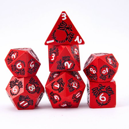 Metal Game Dice Polyhedral DND dice 7pcs Set of D4 D6 D8 D10 | Etsy