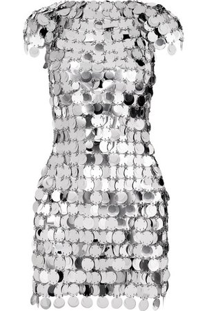 Paco Rabanne | Mini-robe métallisée à ornements | NET-A-PORTER.COM