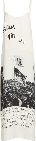 R13 U2 Belgium Printed Crepe Midi Slip Dress