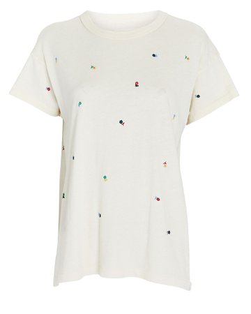 The Great The Boxy Embroidered Cotton T-Shirt | INTERMIX®