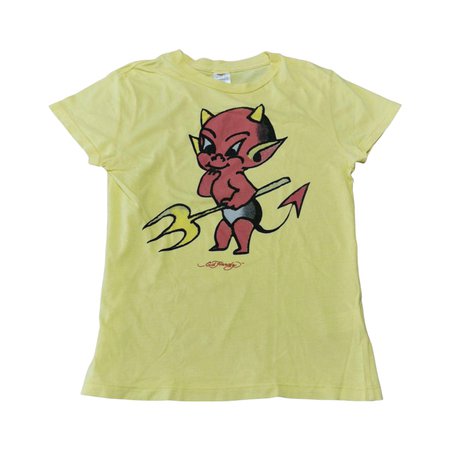 ed hardy baby devil yellow baby tee shirt