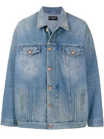 Balenciaga Oversized zip-up Denim Jacket - Farfetch
