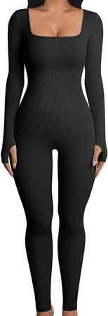 Amazon.com: OQQ Women Yoga Jumpsuits Workout Ribbed Long Sleeve Sport Jumpsuits : Clothing, Shoes & Jewelry