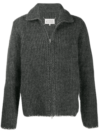 Maison Margiela, ribbed-knit zipped cardigan