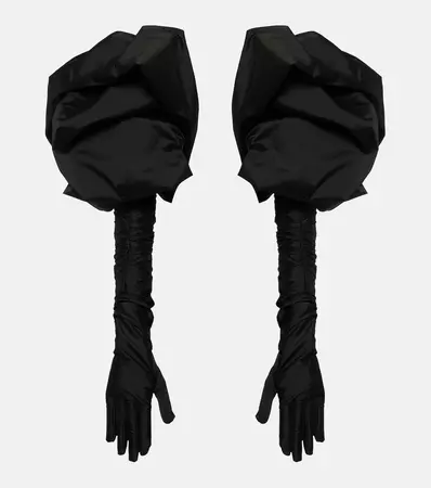 Draped Gloves in Black - Erdem | Mytheresa