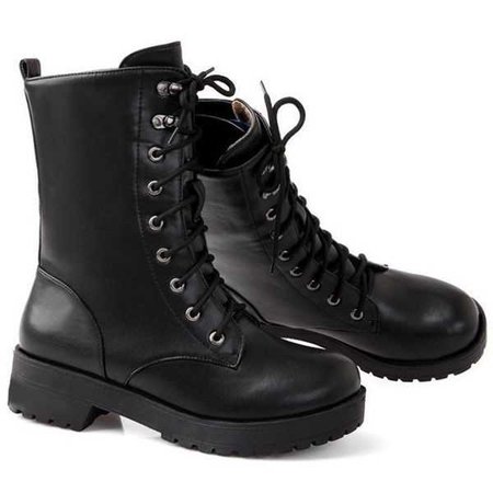 black mid length combat boots - Recherche Google